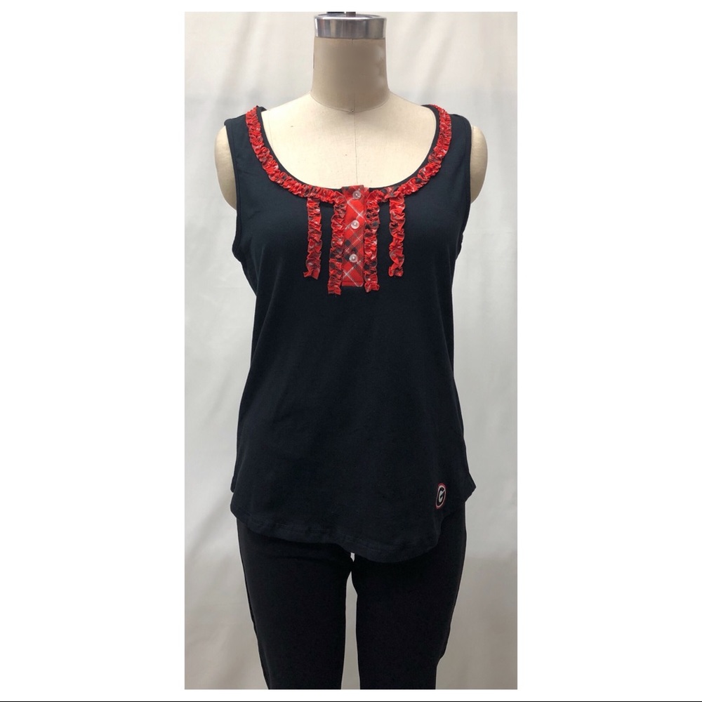 University of Georgia Tartan Plaid Trim Tank Top